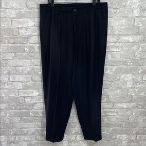 Barneys New York Black Pleated Linen Dress Pants